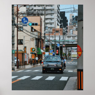 Impressão de foto urbana de táxi Osaka Japão 20x24