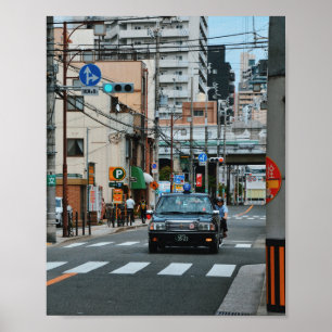 Impressão de foto urbana de táxi Osaka Japão 8x10
