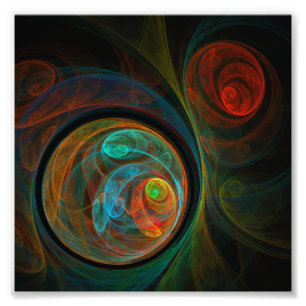 Impressão de Fotografia Abstrato de Arte Azul de R