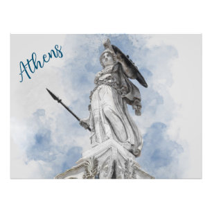 Impressão de Fotografia Athena, Estátua Grega Clás