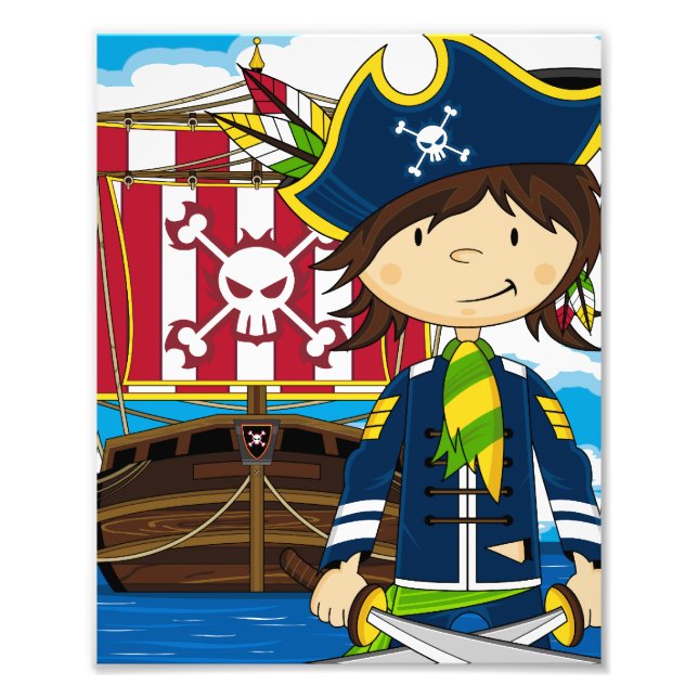 Impressão de Fotografia de Cute Pirate e Entrega (Frente)