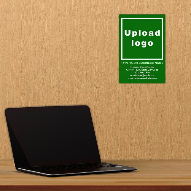 Impressão de Fotografia de fundo verde de informaç (Advertise your business. Build brand name awareness. Your business brand on green photo paper.)