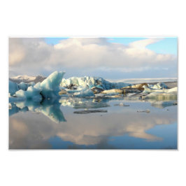 Impressão de fotografia de reflexão do lago Jokuls