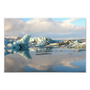 Impressão de fotografia de reflexão do lago Jokuls