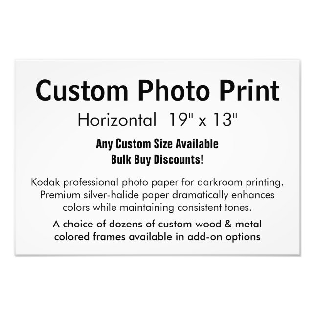 Impressão de Fotografia Personalizada - Horizontal (Frente)