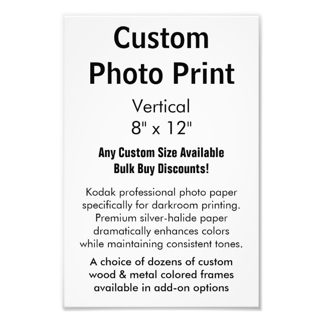 Impressão de Fotografia Personalizada - Vertical 8 (Frente)