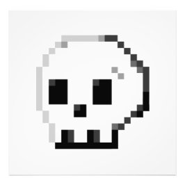 Impressão de Fotografias de 8 bits com pixel Skull