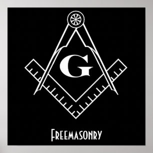 Impressão de Freemasonry Square e Compass