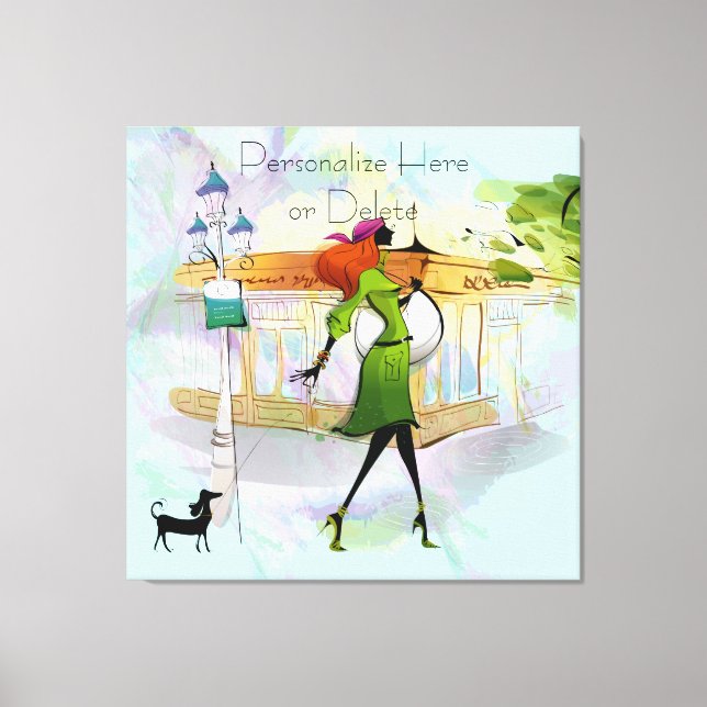 Impressão de Garota Contemporânea e Canvas Esticad (Frente)