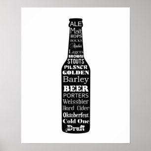 Impressão de garrafa de cerveja ou poster de cerve
