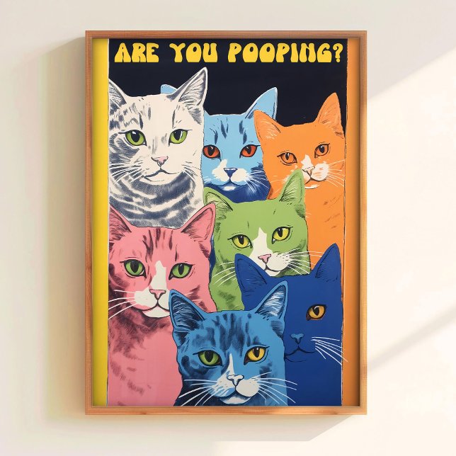 Impressão de Gato de Banheiro Arte Engraçada de Ba (Criador carregado)