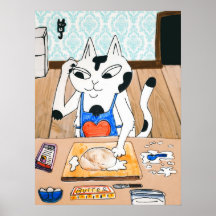 Impressão de Gato de Banho