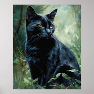Impressão de Gato de Bomba Negra