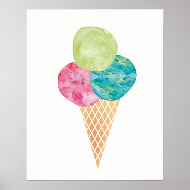 Impressão de gelato de aquarelas (Frente)