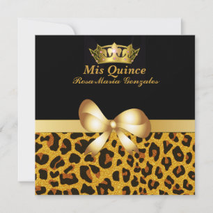 Impressão de Glam Jaguar e Convite para Quinceañ