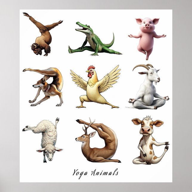 Impressão de grandes animais de ioga (Frente)