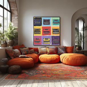 Impressão de Grelha Pop de Máquina de Escrever Col