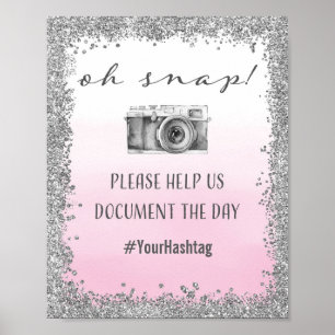 Impressão de Hashtag Casamento de Casamento de Pra