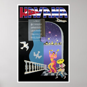 Impressão de Havana Cuba Cartaz de Viagem Arte Cub