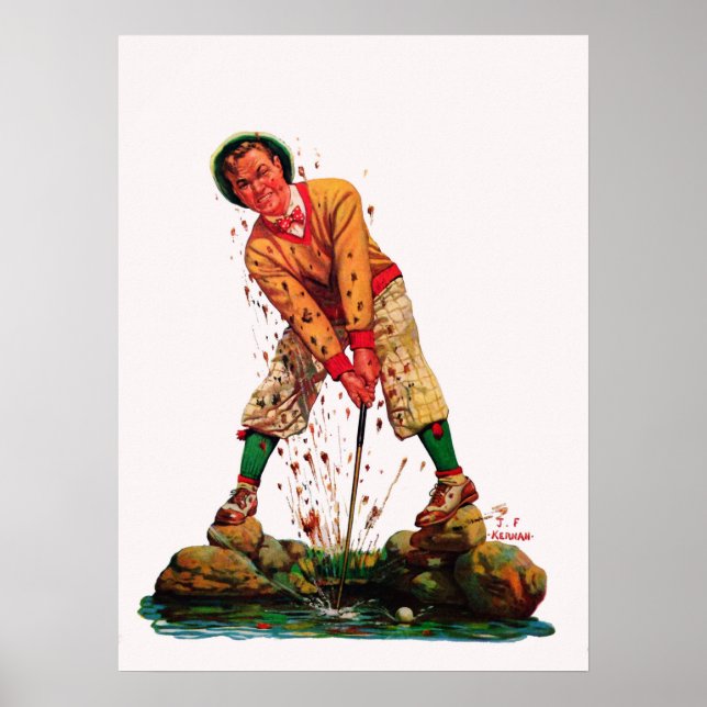 impressão de Ilustração de Golfe 1932 (Frente)