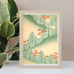 Impressão de Ilustração de Paisagem Japonesa