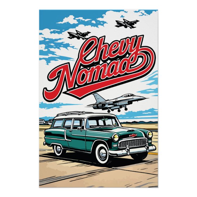 Impressão de Ilustração em Arte Pop do Retro Class (Frente)