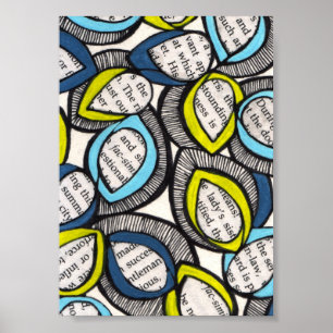 Impressão de Ilustração Mista Mista de Folha Gráfi