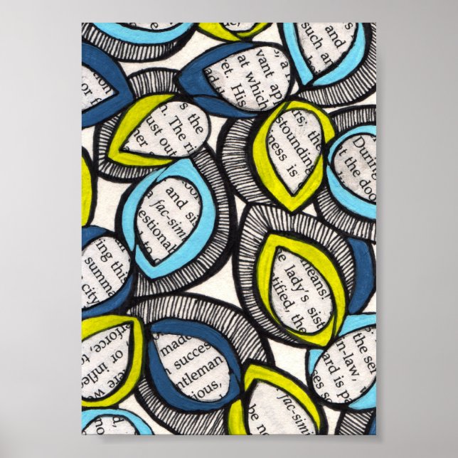 Impressão de Ilustração Mista Mista de Folha Gráfi (Frente)