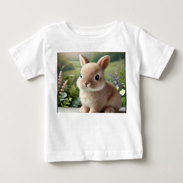 Impressão de imagem de coelho em T-Shirt (Frente)