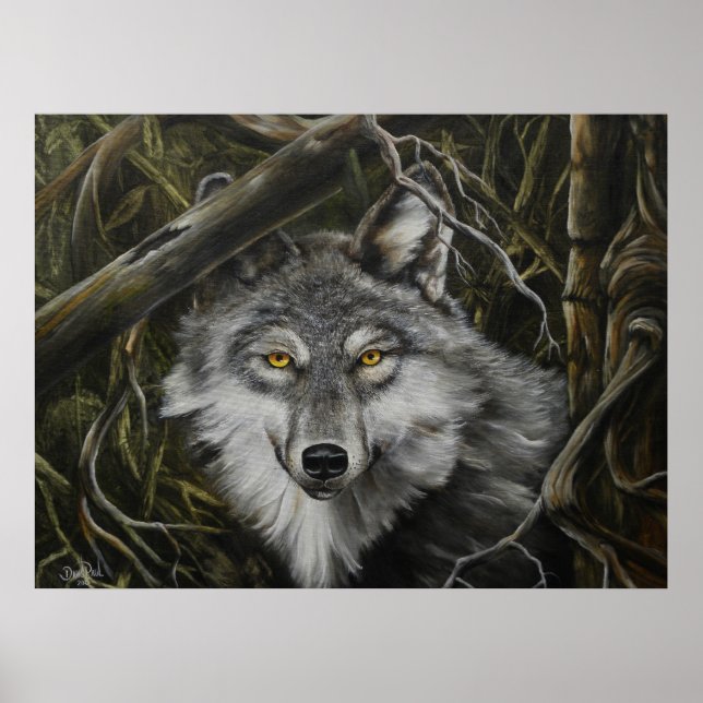 Impressão de Imagem do Lobo dos Olhos Vigentes (Frente)
