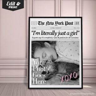 Impressão de Jornal Personalizado Quarto de Menina