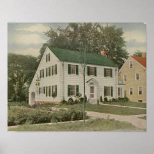 Impressão de Layout do Vintage 1927 House Design 