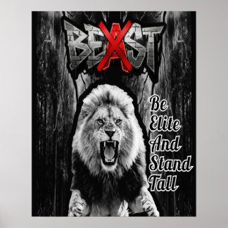 Impressão de Leão BEAST, Cartaz de Valor em Papel
