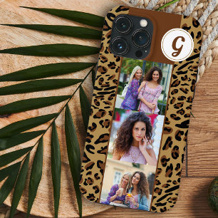 Impressão de Leopardo 3 Fotos Quadradas Monogramad