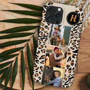 Impressão de Leopardo 3 Fotos Quadradas Monogramad