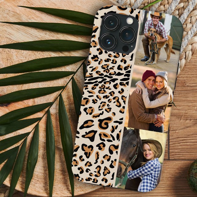Impressão de leopardo 3 fotos verticais Natural (Criador carregado)