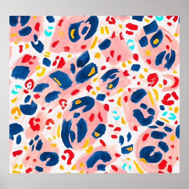 Impressão de leopardo: aquarela pintada à mão. (Frente)