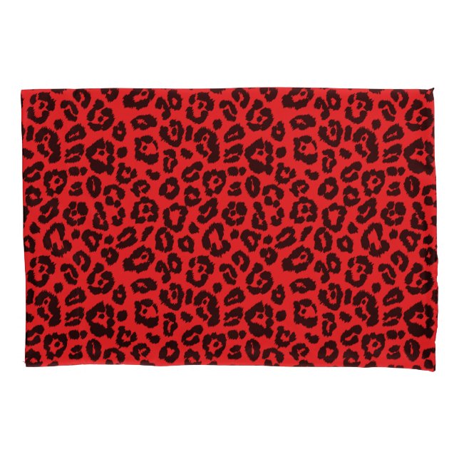 Impressão de Leopardo Vermelho e Preto-Chic (Frente)