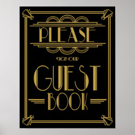 Impressão de "livro de visitas" estilo Art Deco do