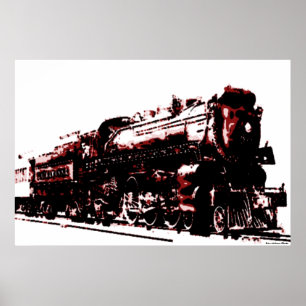 Impressão de locomotiva a vapor