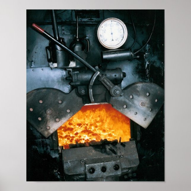 Impressão de locomotiva a vapor, alta qualidade (Frente)