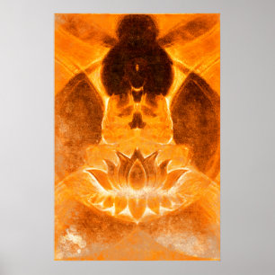 Impressão de Lotus da meditação