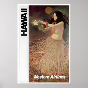 Impressão de Luau do Havaí Arte Havaiana Viagem Oc