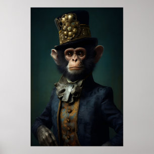 Impressão de Macaco Aristocrático, Animal do Renas