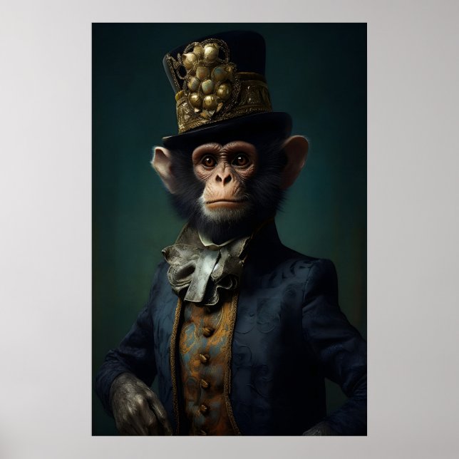 Impressão de Macaco Aristocrático, Animal do Renas (Frente)