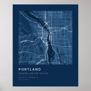 Impressão de Mapa Artístico da Cidade de Portland