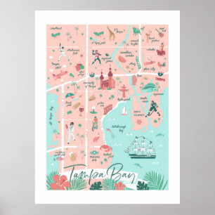 Impressão de Mapa Tampa, 30"x40"