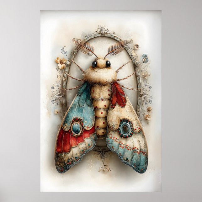 Impressão de Mariposa Boho, Parede Imprimível de B (Frente)