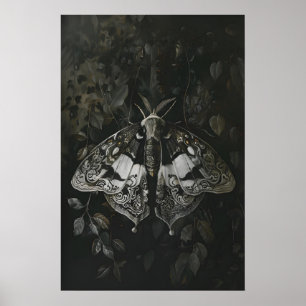 Impressão de Mariposa Preta e Branca Arte Dark Cot