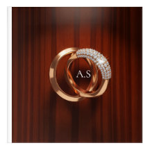 Impressão de Monograma de Casamento Personalizado: